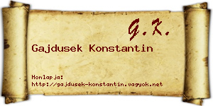 Gajdusek Konstantin névjegykártya